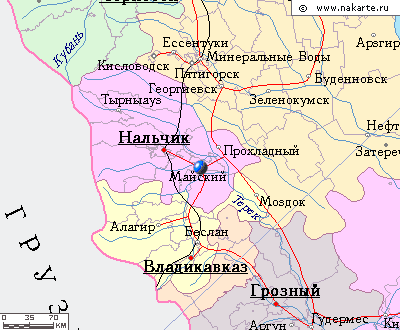 Карта окрестностей города Майский от НаКарте.RU
