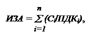 Надпись: 	   n 
ИЗА = å (Сi/ПДКi),
              i=1

