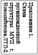 Надпись: Приложение 1. 
Схема организаци-онной структуры МУП г. Новосибир-ска ЛТД-2

